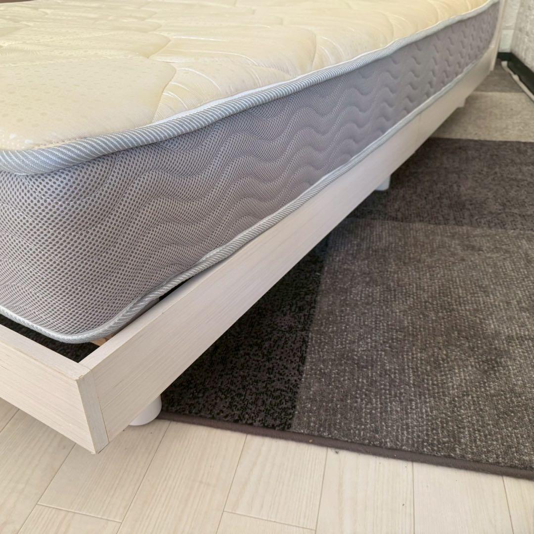 東京23区配送無料✨新生活　シングルベッド　フレーム&マットレス　ホワイト　美品