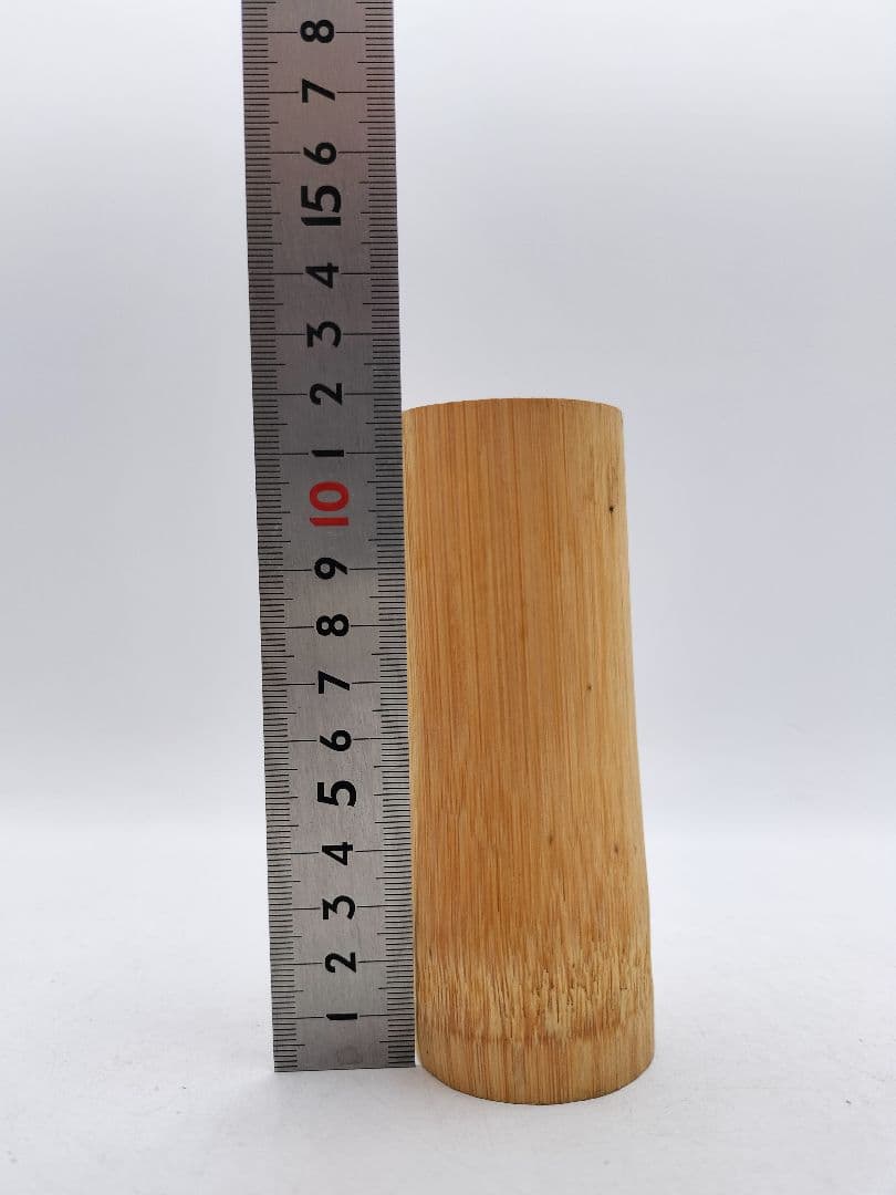 d026 竹一重切花入 銘「知足」雲林院 藤田寛道 遊山作 木箱 茶道具 古物