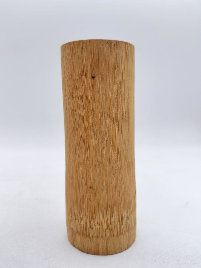 d026 竹一重切花入 銘「知足」雲林院 藤田寛道 遊山作 木箱 茶道具 古物