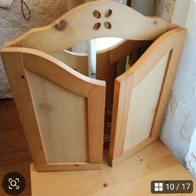 木製 3面鏡 ドレッサー　大きめ　高さ50㌢程　カントリーナチュラル