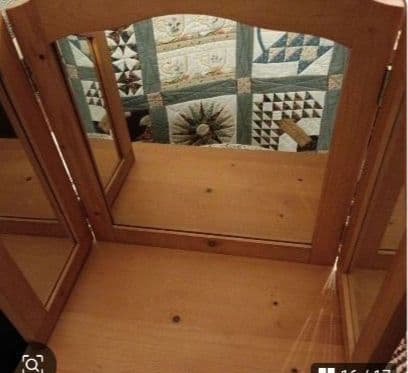 木製 3面鏡 ドレッサー　大きめ　高さ50㌢程　カントリーナチュラル