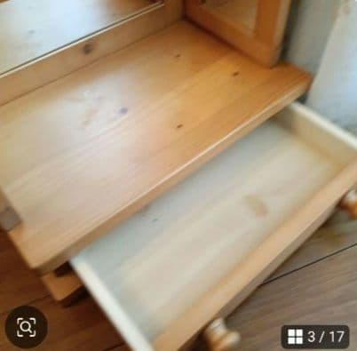 木製 3面鏡 ドレッサー　大きめ　高さ50㌢程　カントリーナチュラル