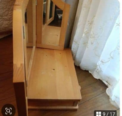 木製 3面鏡 ドレッサー　大きめ　高さ50㌢程　カントリーナチュラル