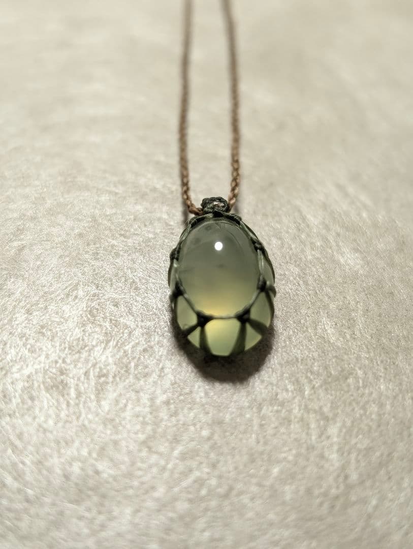 プレナイト　マクラメネックレス