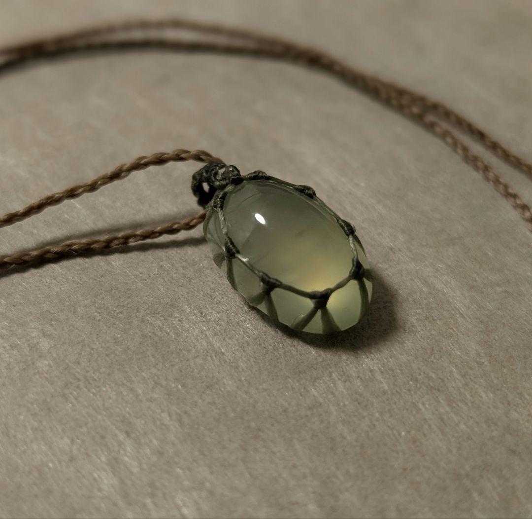 プレナイト　マクラメネックレス