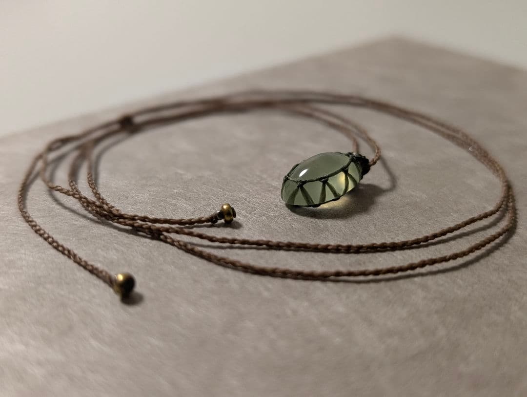 プレナイト　マクラメネックレス