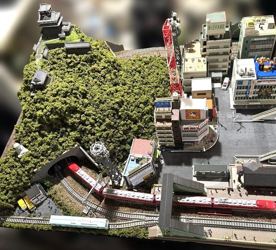 引取り限定　約120x60x20cm 鉄道模型　Nゲージ　複線ジオラマ 岐阜城