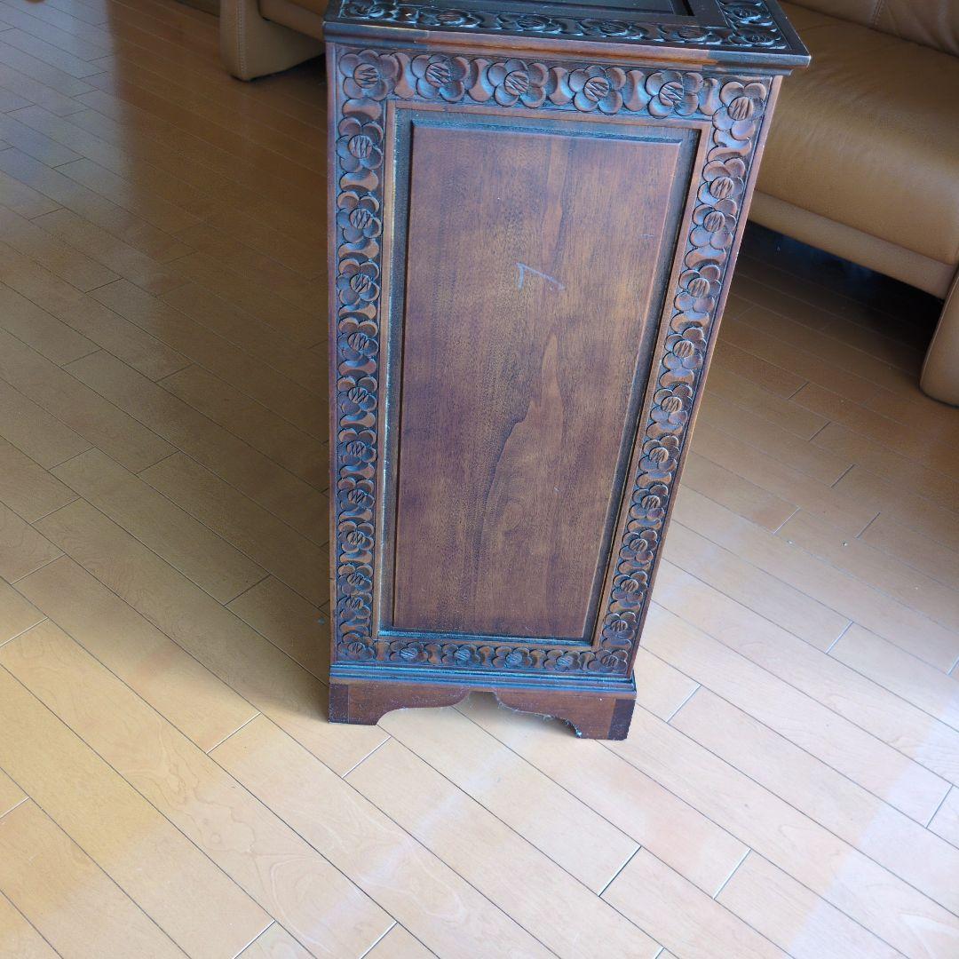 天然木　彫刻 チェスト 4段 アンティーク