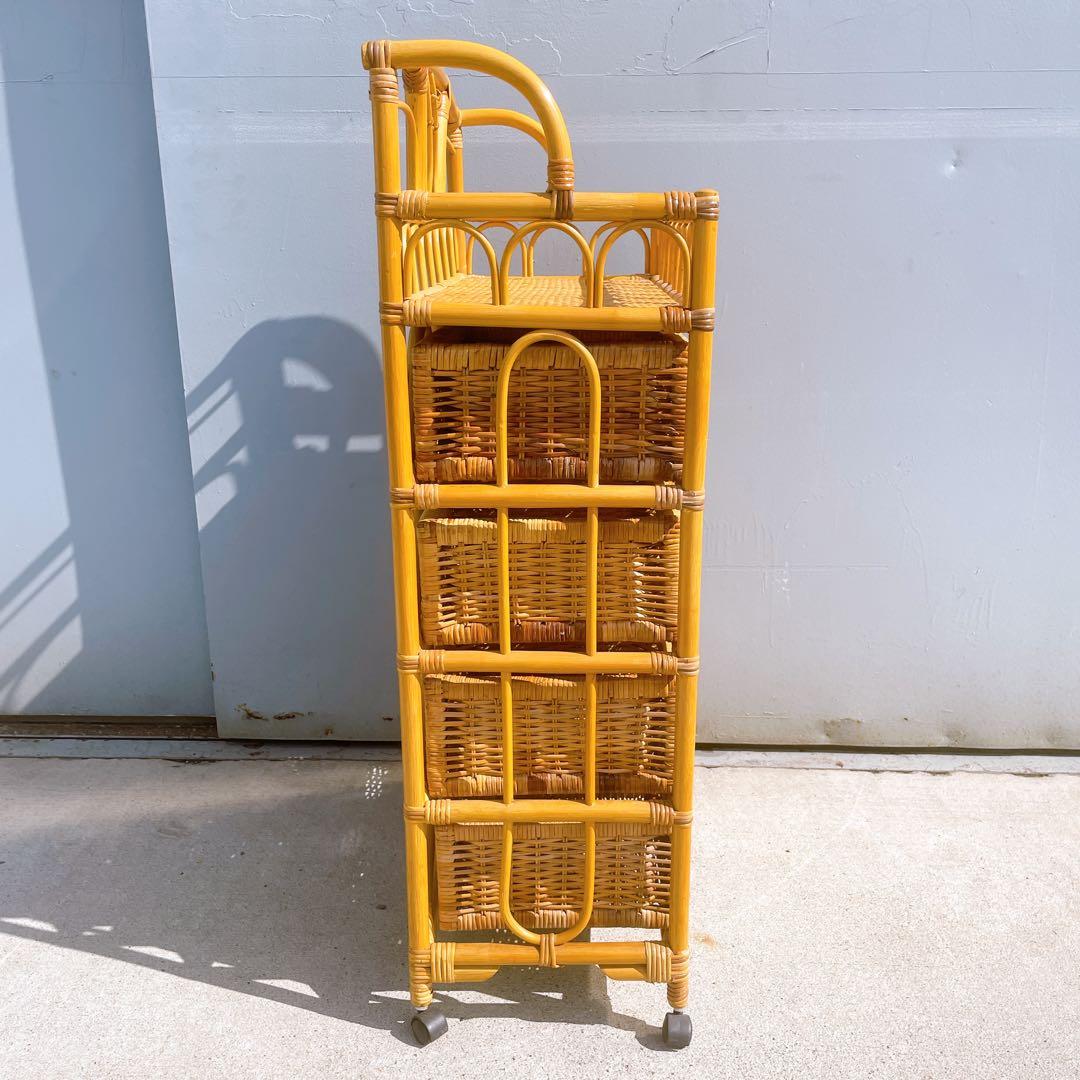 【美品】ラタン 7杯チェスト 籐製 引き出し収納 アンティーク 昭和レトロ