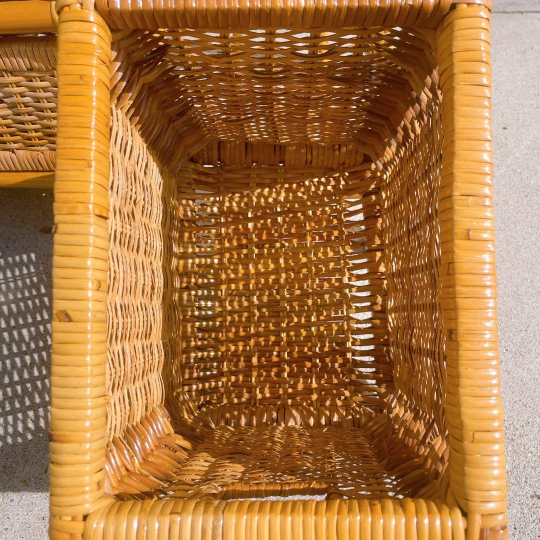 【美品】ラタン 7杯チェスト 籐製 引き出し収納 アンティーク 昭和レトロ