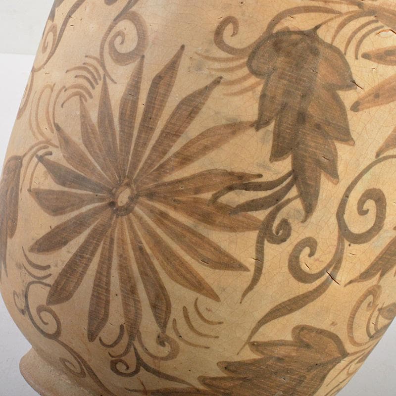 中国　磁州窯白磁　鉄絵花卉文瓶　M　6321C