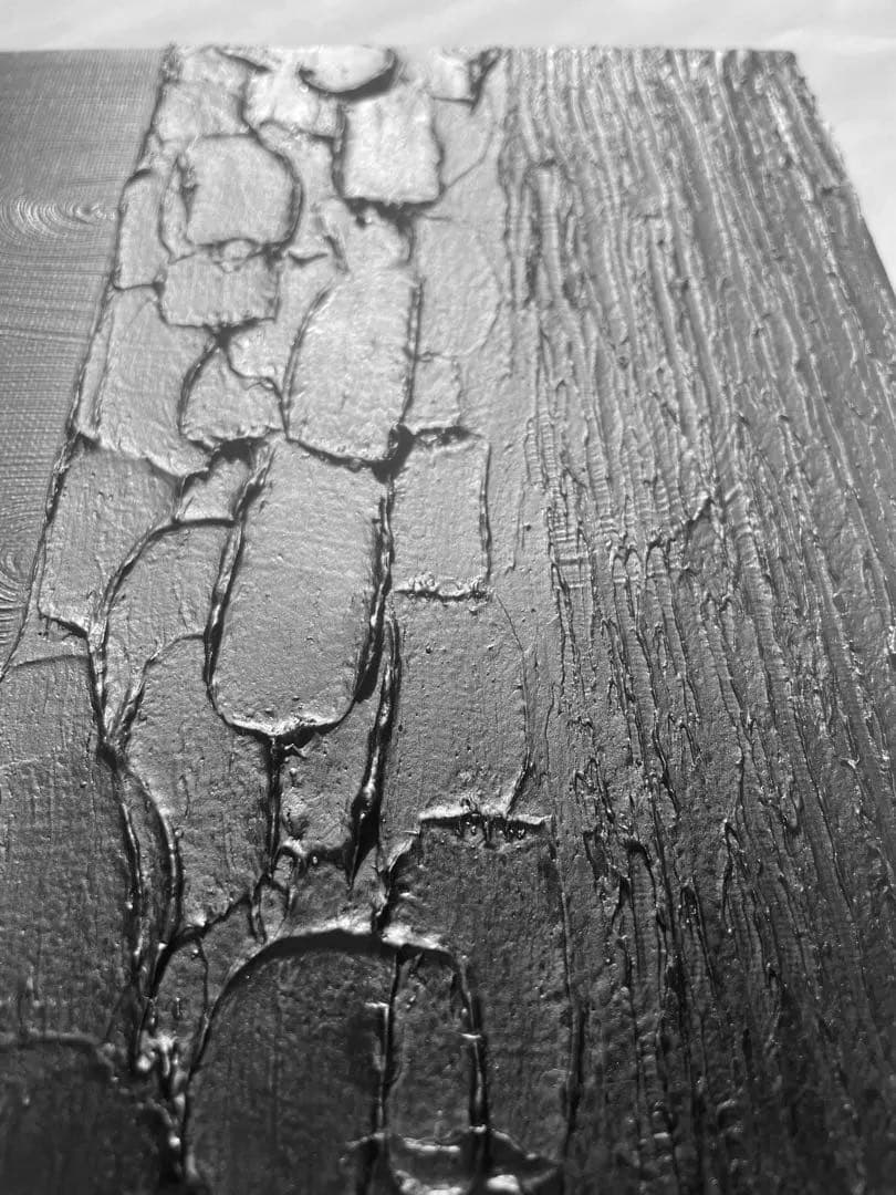 黒 3種のテクスチャーアート｜F3｜立体感ある抽象画 一点もの 絵画 現代アート