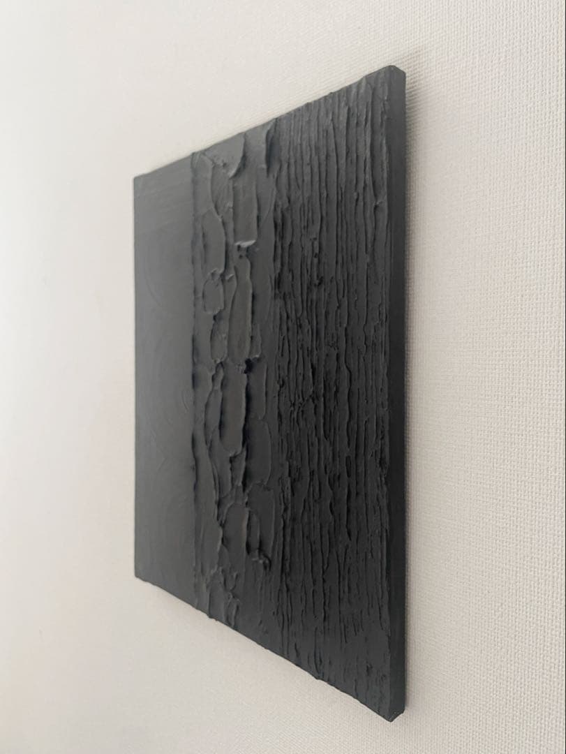 黒 3種のテクスチャーアート｜F3｜立体感ある抽象画 一点もの 絵画 現代アート
