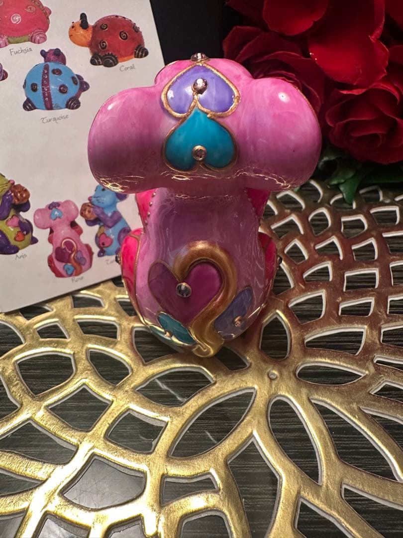 ソワジックSoizick リモージュ焼　ハンドペイント　可愛いネズミ　Lilie