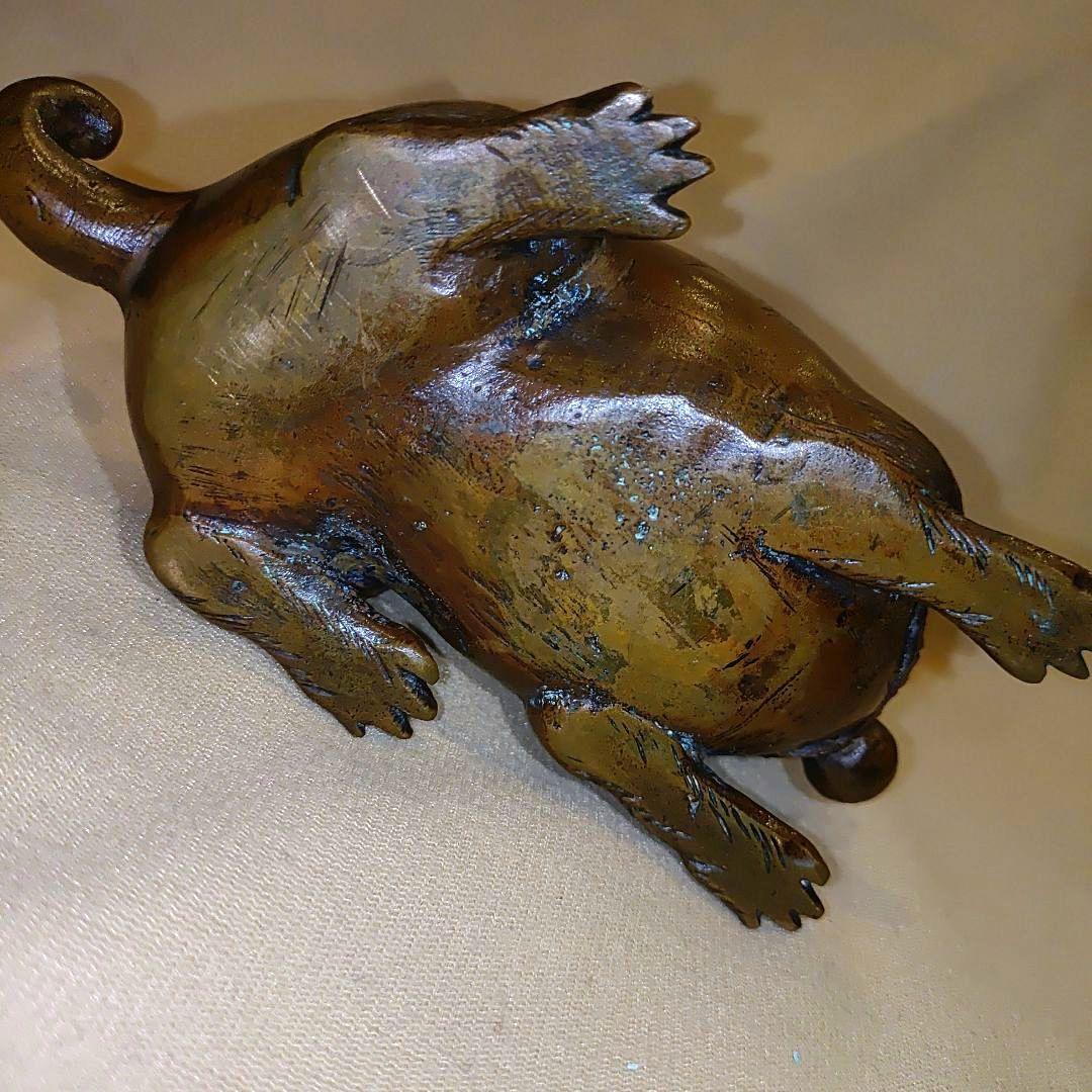 ブロンズ 犬の彫刻　犬の置物　芸術オブジェ　アンティーク