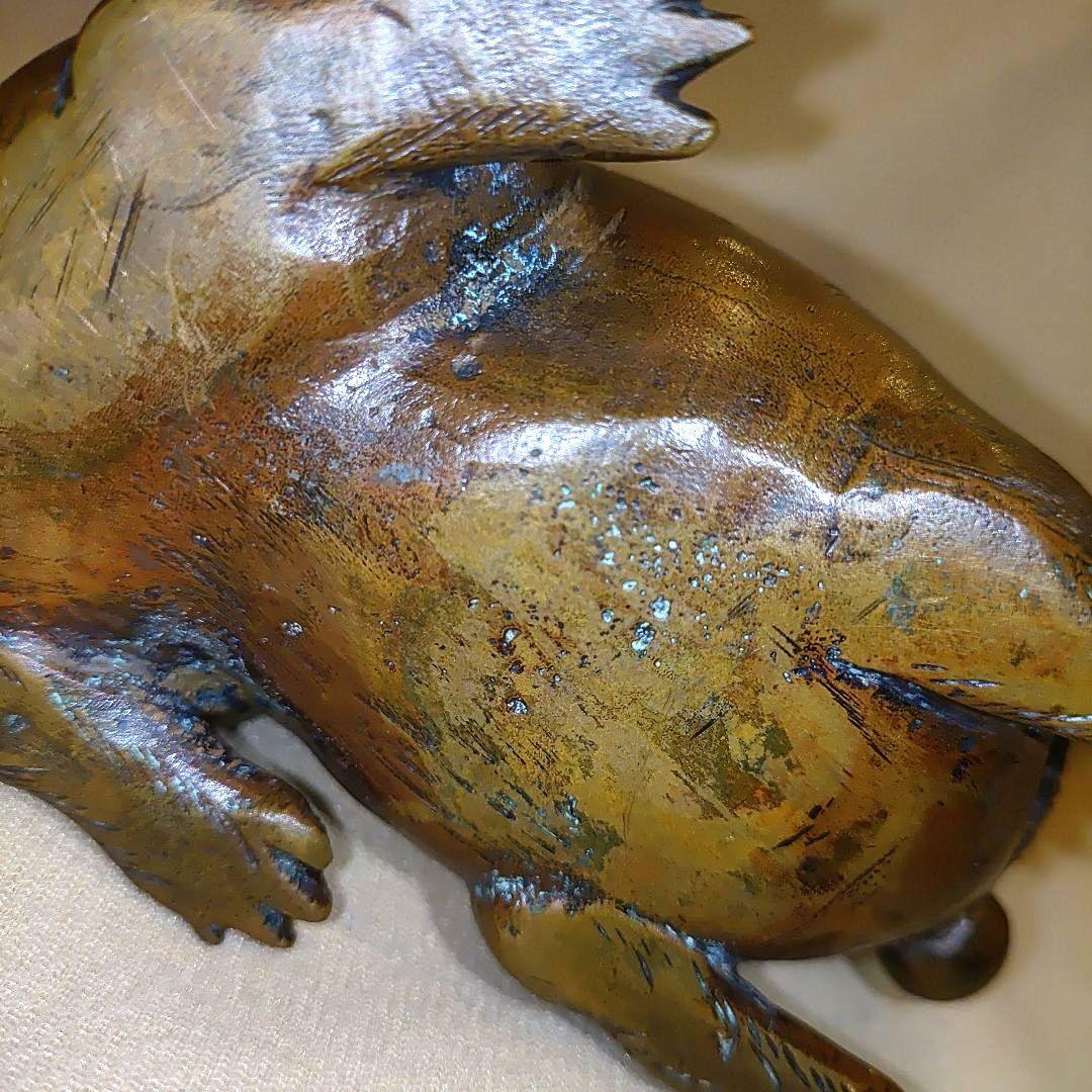 ブロンズ 犬の彫刻　犬の置物　芸術オブジェ　アンティーク