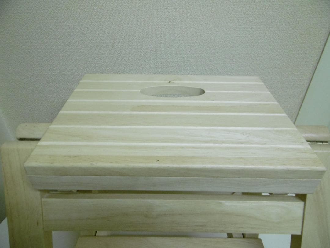 【匿名配送】弘益 折り畳みステップチェア2段 ナチュラル FST-46