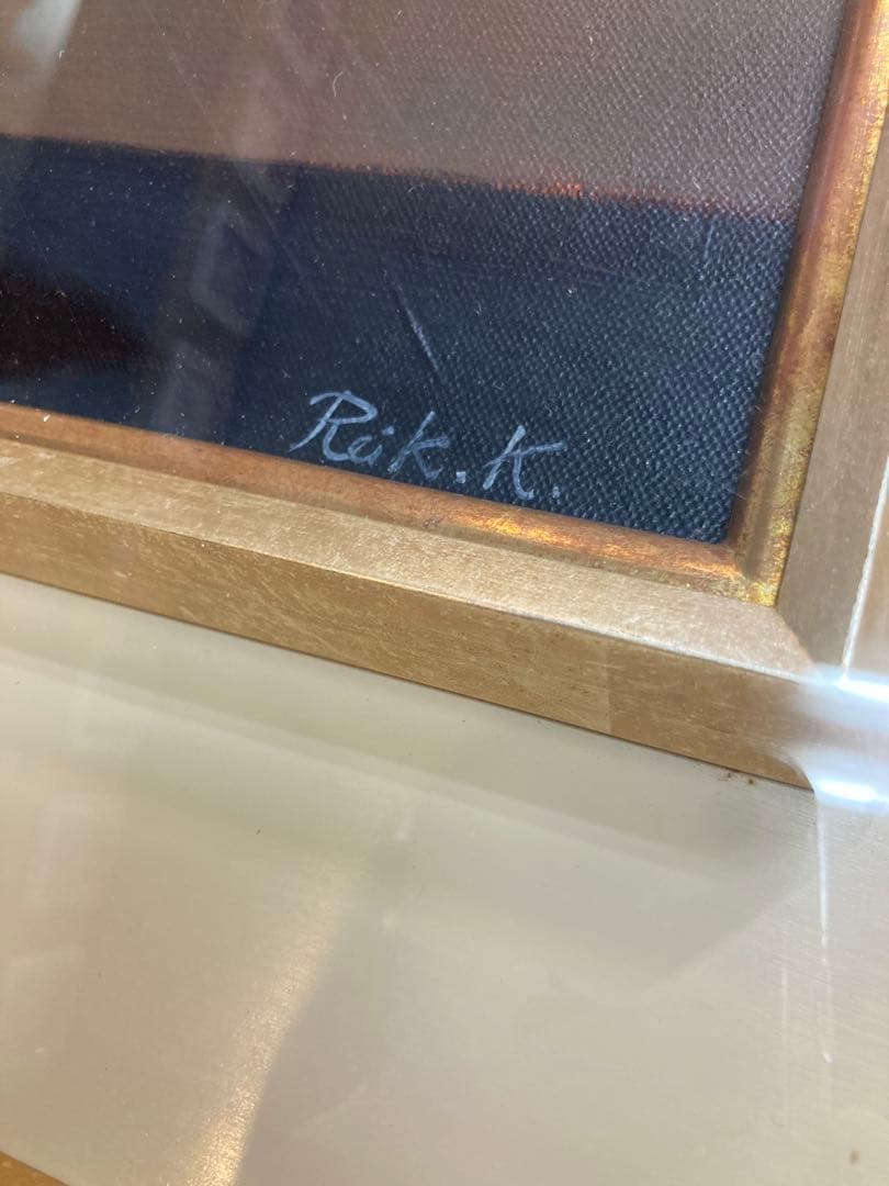 バラの花束 油彩画 F6額装　古物