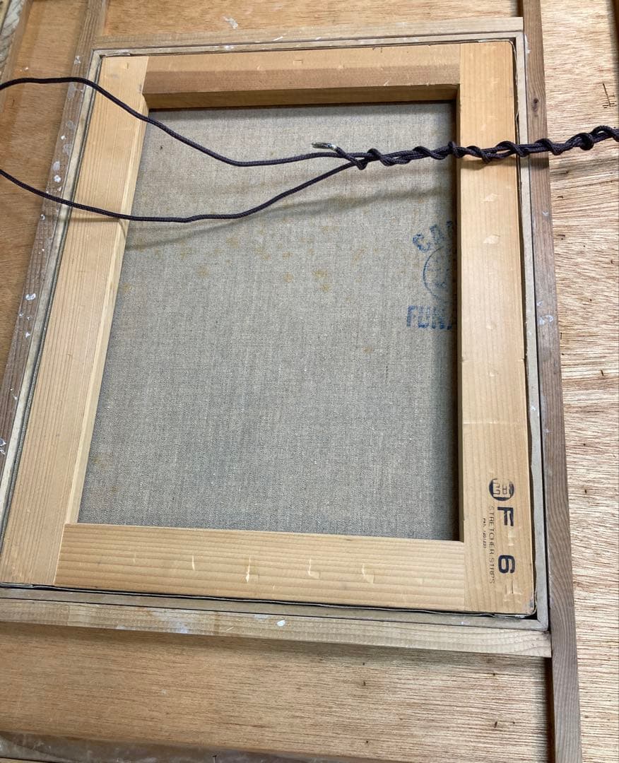 バラの花束 油彩画 F6額装　古物