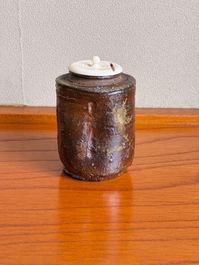 安倍安人　備前　茶入