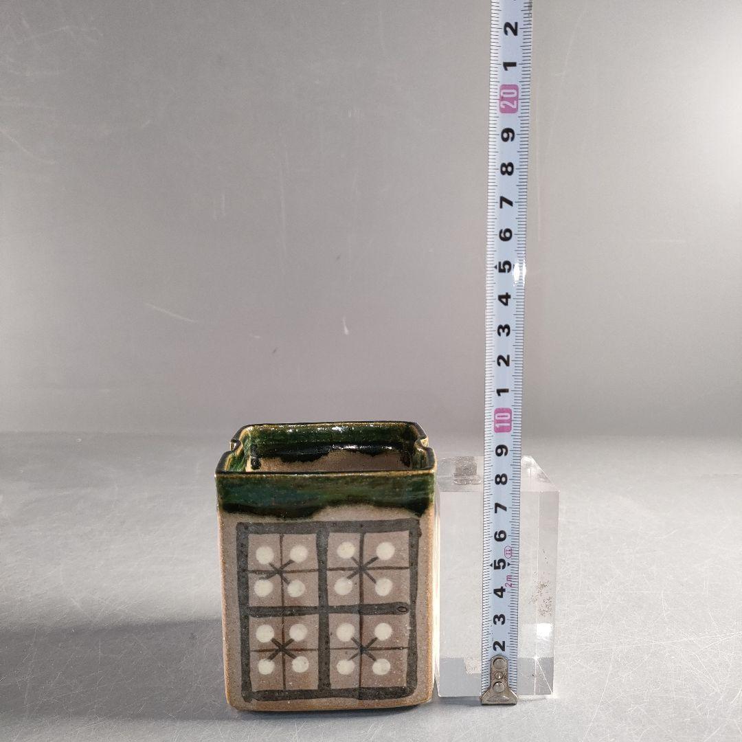 A1356-7/幸兵衛窯/加藤幸兵衛 作/織部角形筒深向付5客/共箱/懐石道具/