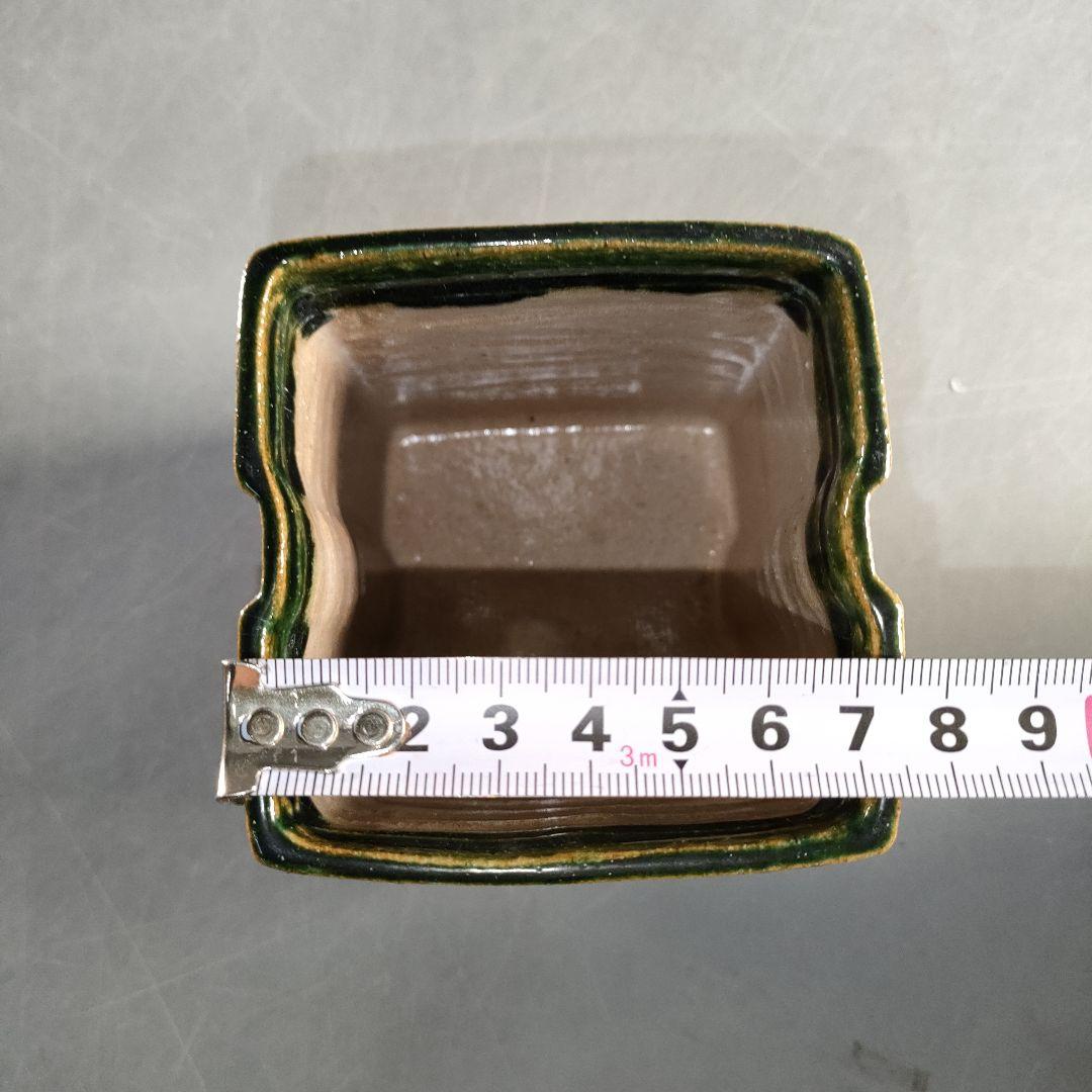 A1356-7/幸兵衛窯/加藤幸兵衛 作/織部角形筒深向付5客/共箱/懐石道具/