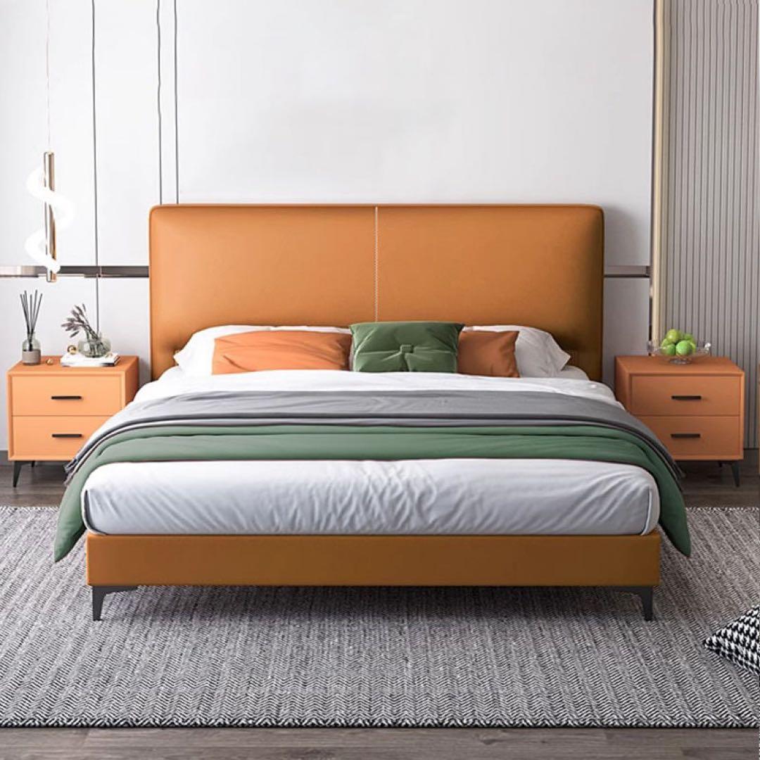 レザーモダンベッド キングサイズ