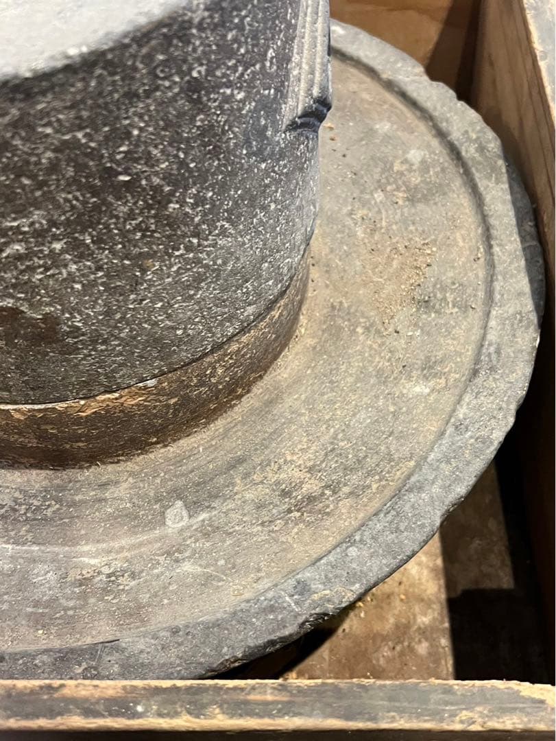 石臼 ひき臼 茶臼 抹茶 煎茶 茶道具 木棒付 手動　骨董品　工芸　コレクション