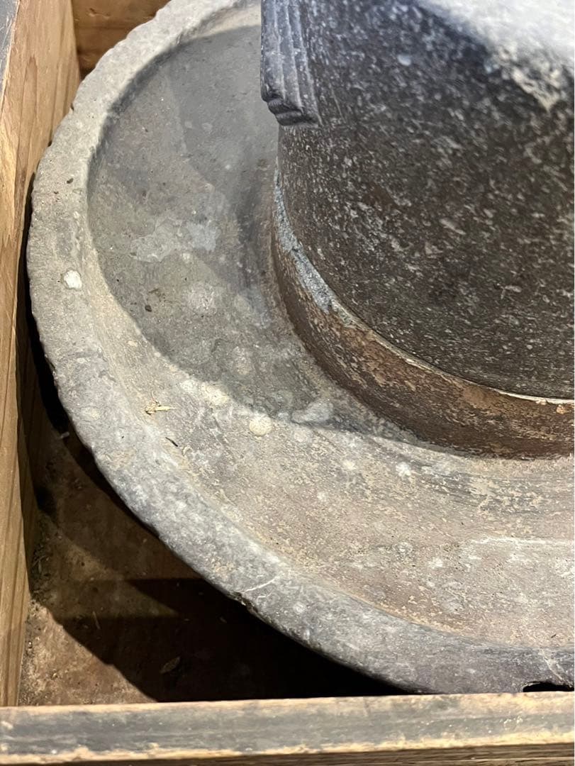 石臼 ひき臼 茶臼 抹茶 煎茶 茶道具 木棒付 手動　骨董品　工芸　コレクション