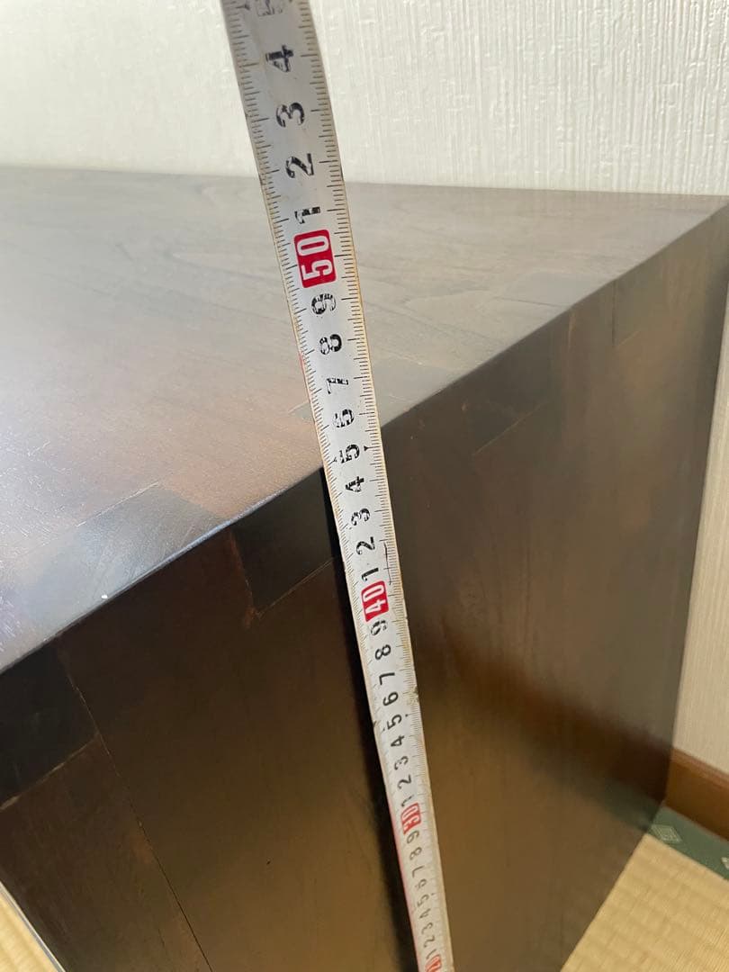 アジアン家具 ローボード 100cm 無垢風 4段引出し