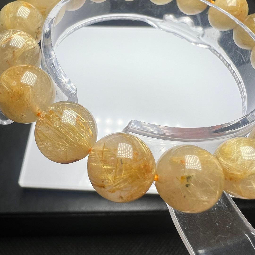 【610171】ゴールドルチルクォーツ 10mm ブレスレット  天然石