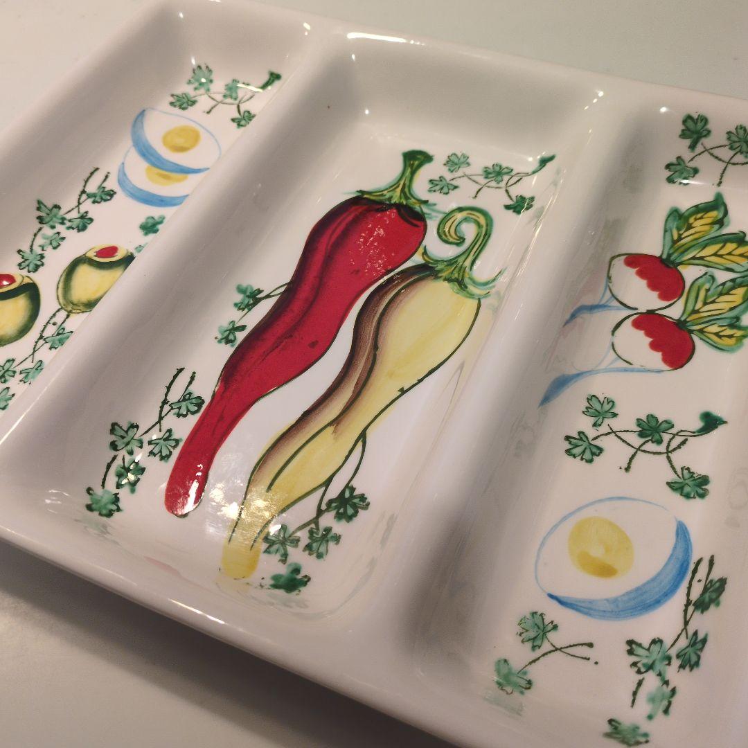 サービングディッシュ　カトラトリー入れ(手描き陶磁器)