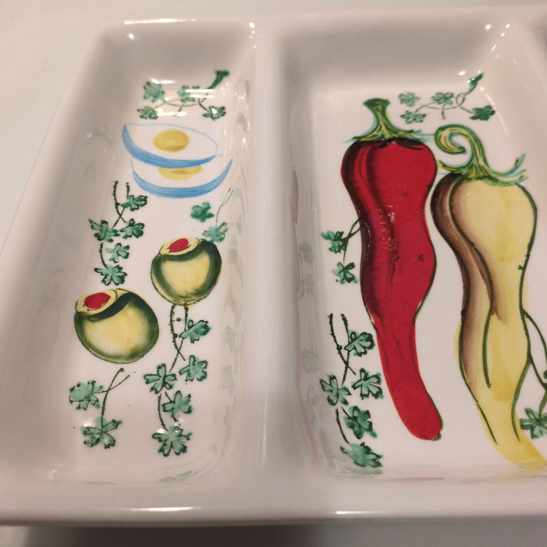 サービングディッシュ　カトラトリー入れ(手描き陶磁器)