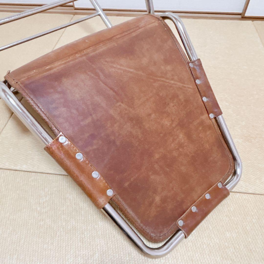 ●美品　レザーチェア●シャルロット・ペリアン【レザクルチェア】リプロダクト品