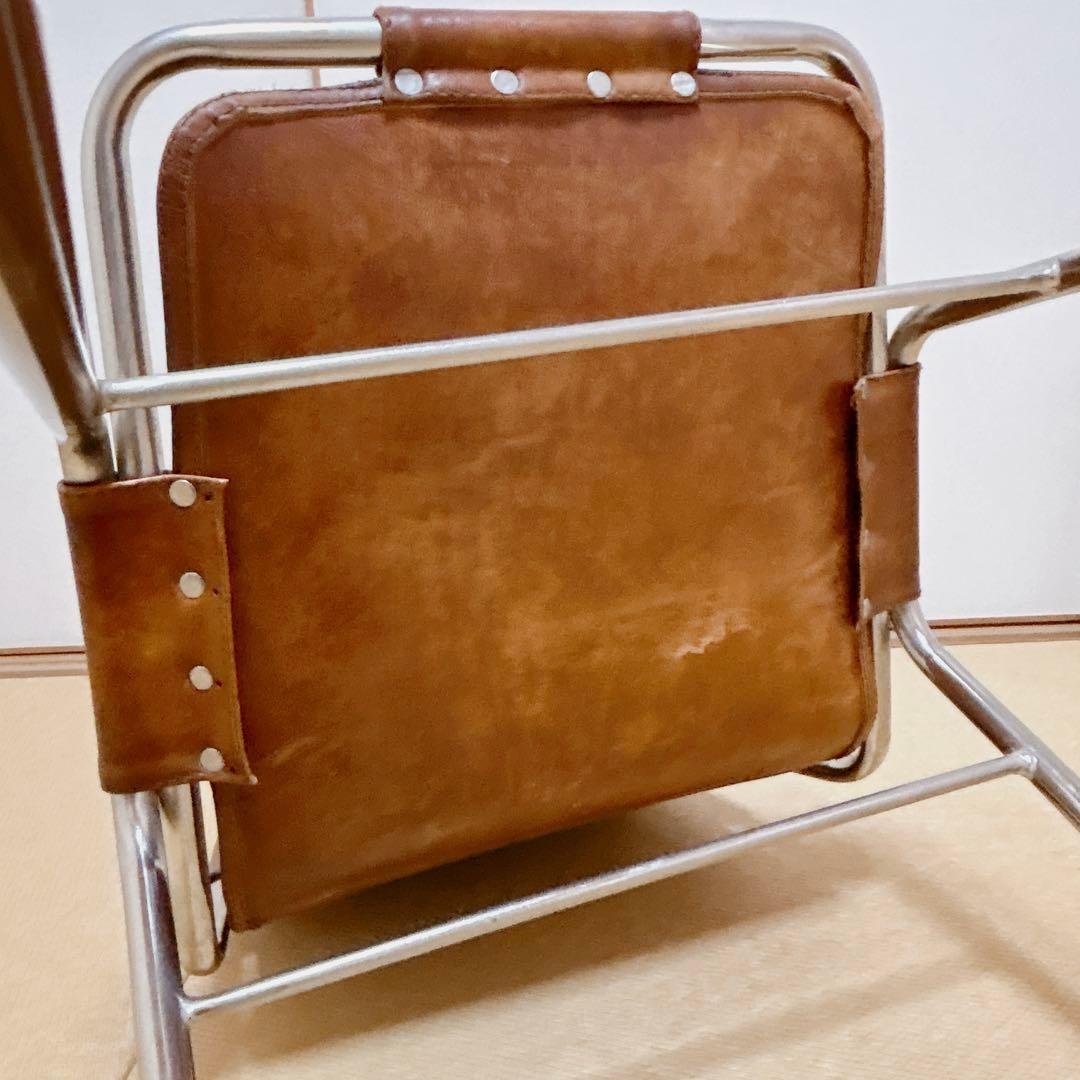 ●美品　レザーチェア●シャルロット・ペリアン【レザクルチェア】リプロダクト品