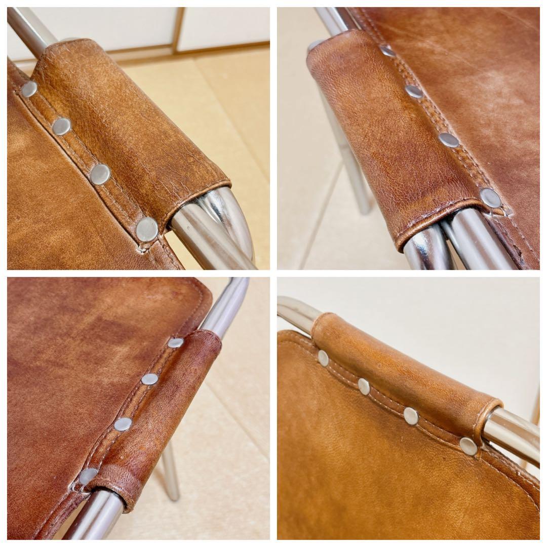 ●美品　レザーチェア●シャルロット・ペリアン【レザクルチェア】リプロダクト品