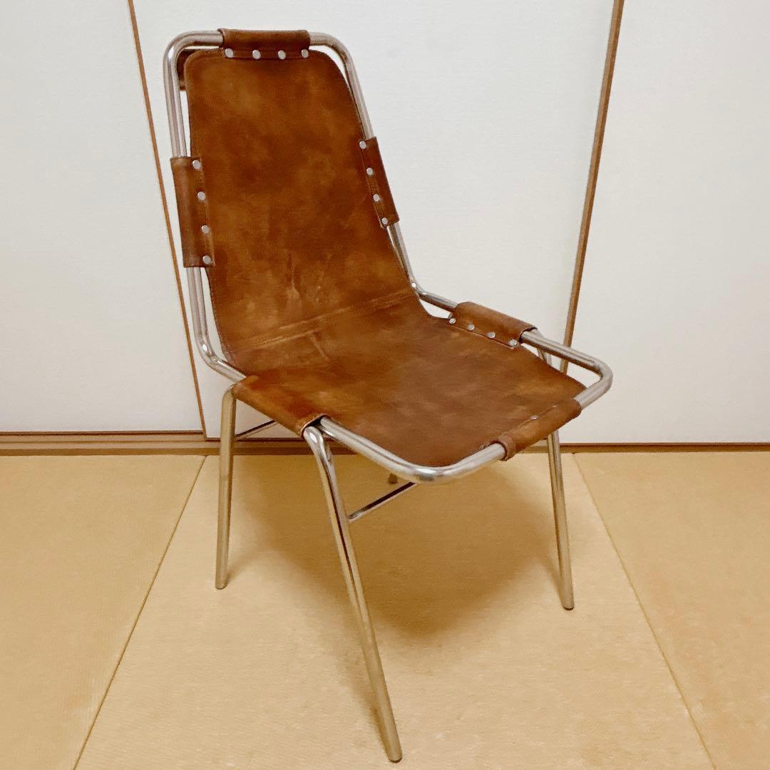 ●美品　レザーチェア●シャルロット・ペリアン【レザクルチェア】リプロダクト品