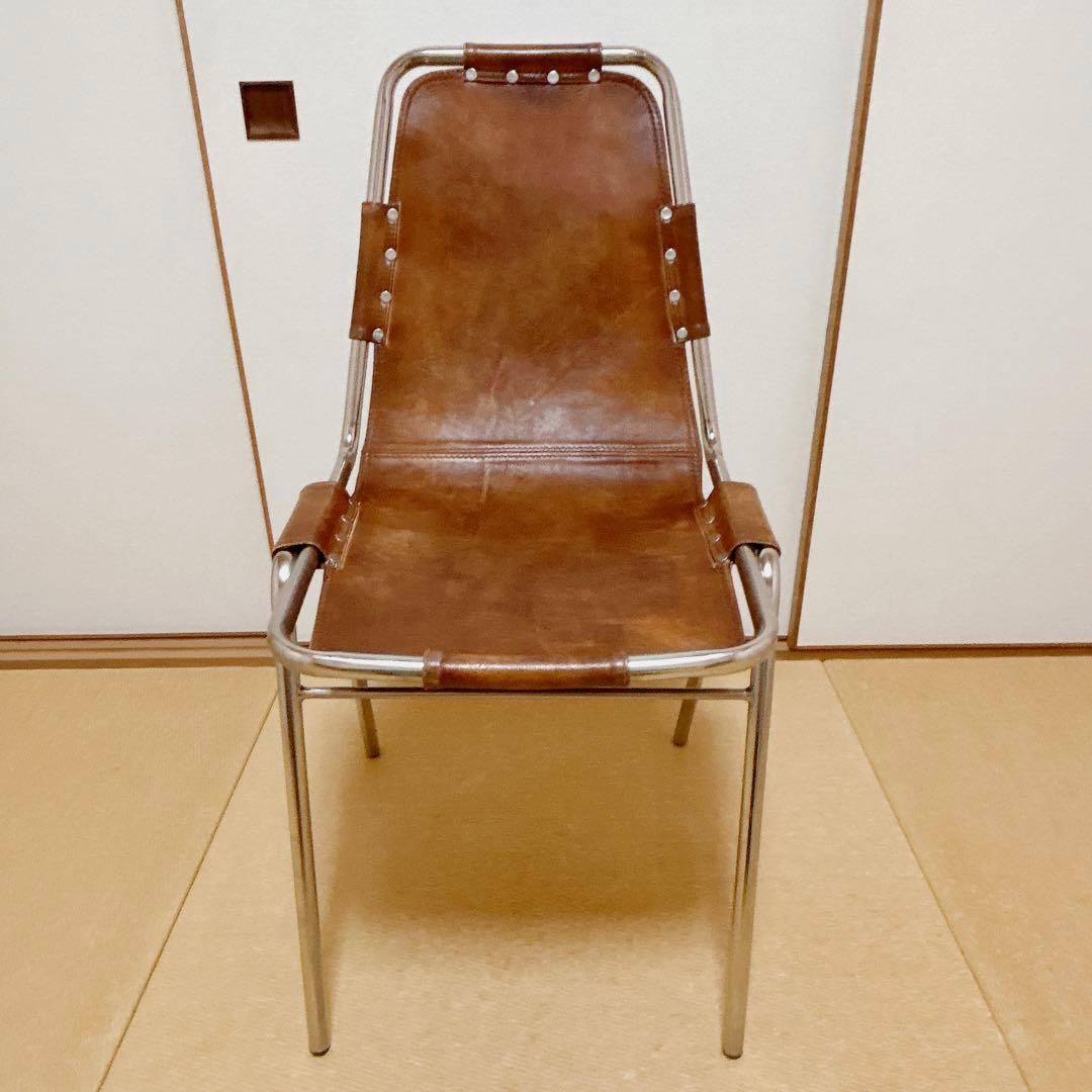 ●美品　レザーチェア●シャルロット・ペリアン【レザクルチェア】リプロダクト品