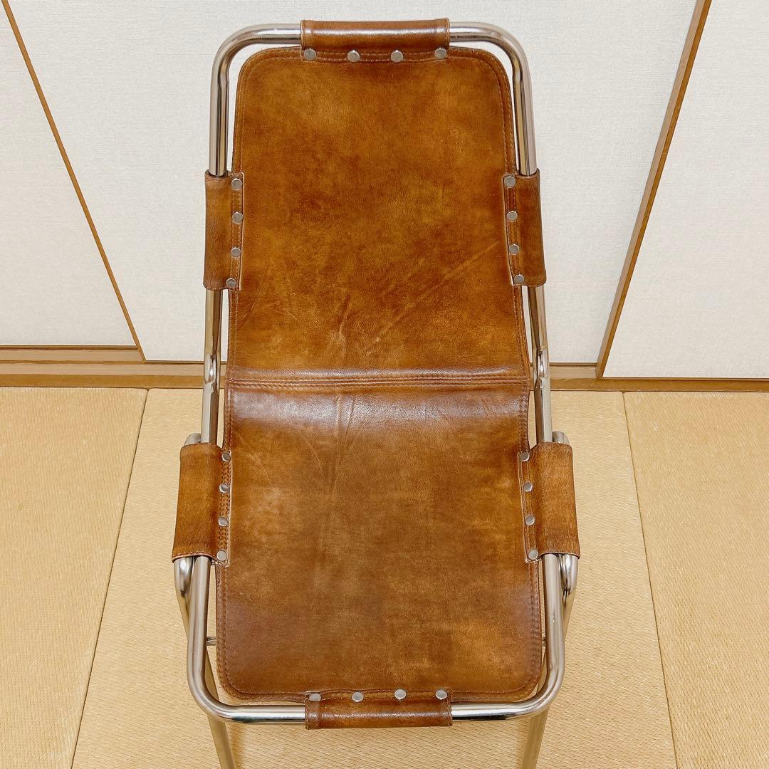 ●美品　レザーチェア●シャルロット・ペリアン【レザクルチェア】リプロダクト品