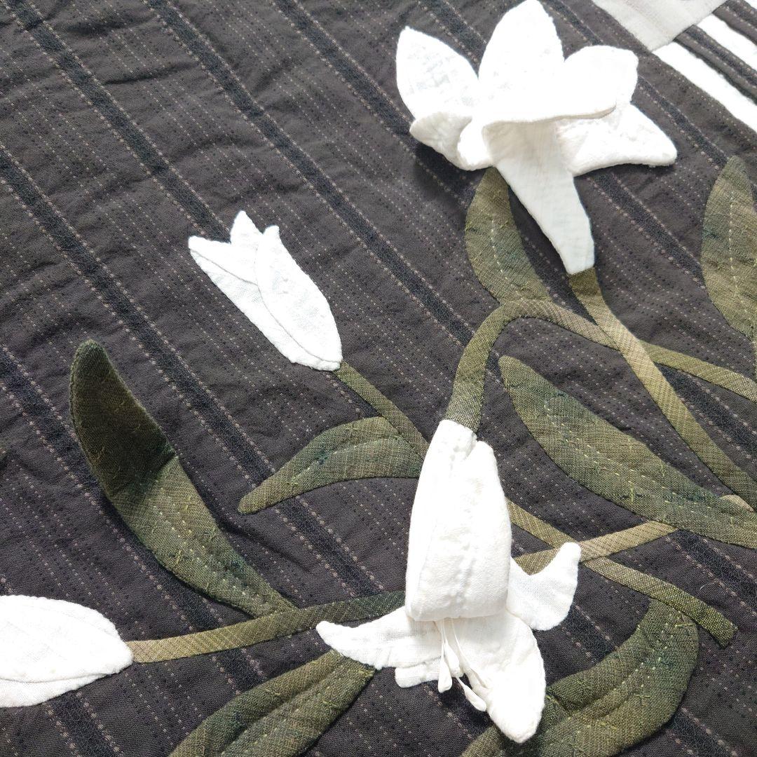 お花＆葉＆鍵盤が立体　ピアノカバー　ハンドメイド　パッチワーク