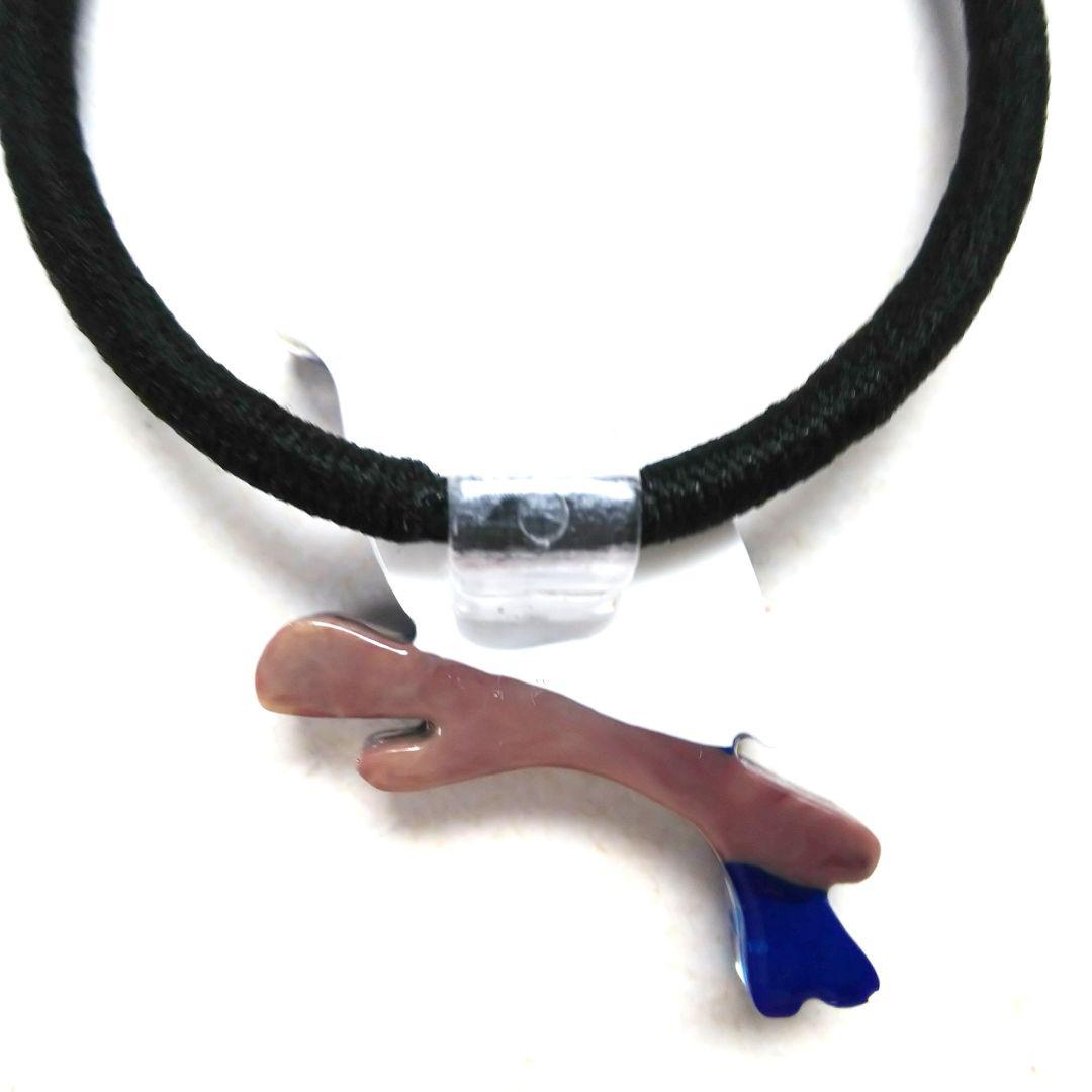 ヘアゴム レジン デビルキャット 黒猫ちゃんと可愛いお花