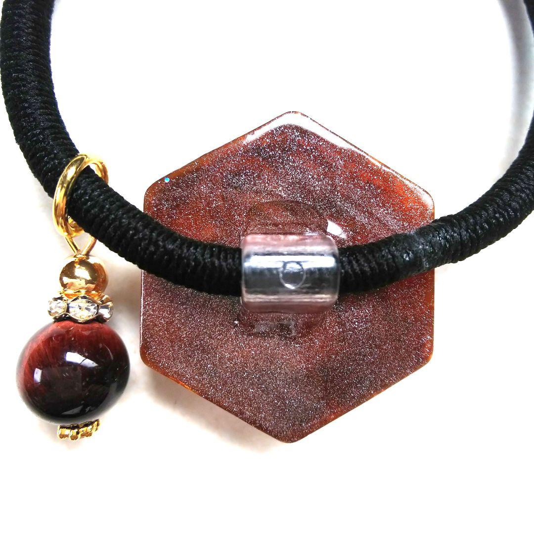 ヘアゴム レジン デビルキャット 黒猫ちゃんと可愛いお花