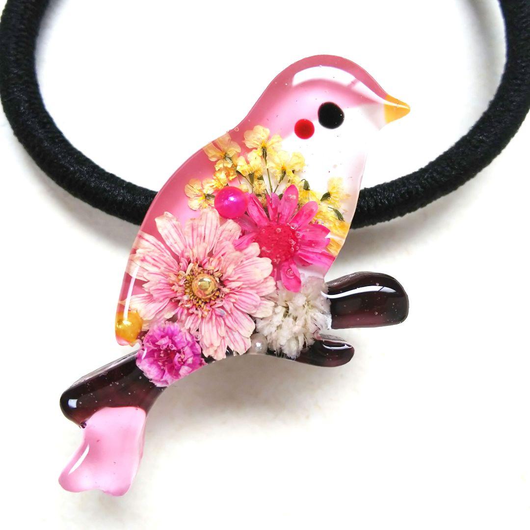 ヘアゴム レジン デビルキャット 黒猫ちゃんと可愛いお花