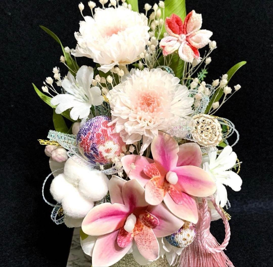 《お供え》お悔やみの花　プリザーブドフラワー仏花　一対　小菊