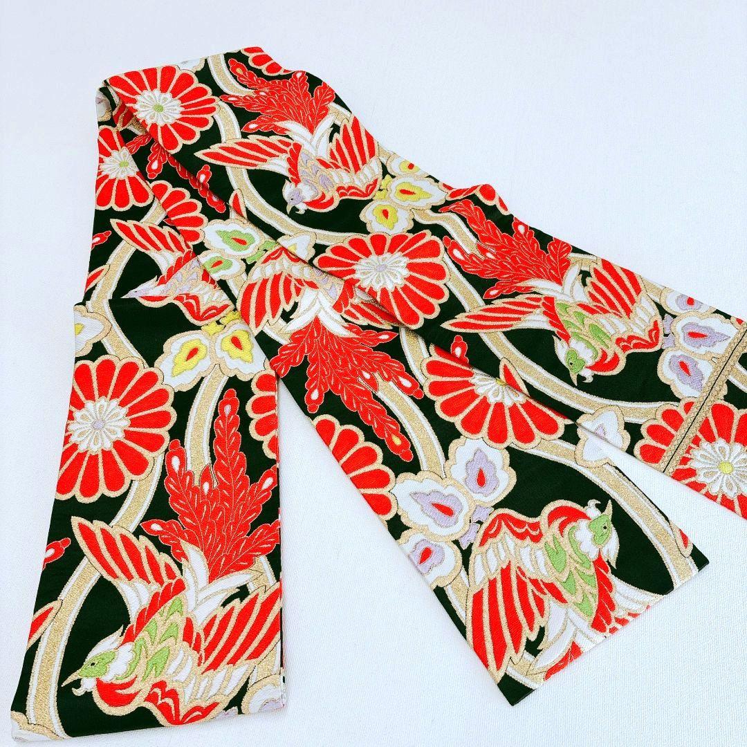 フルセット七五三　7歳女の子　着物＆帯＆簡単半衿＆小物　オレンジ地　比翼　祇園祭