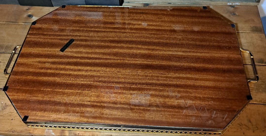美品☆イタリア製♪象嵌細工☆ 持ち手付きトレイ