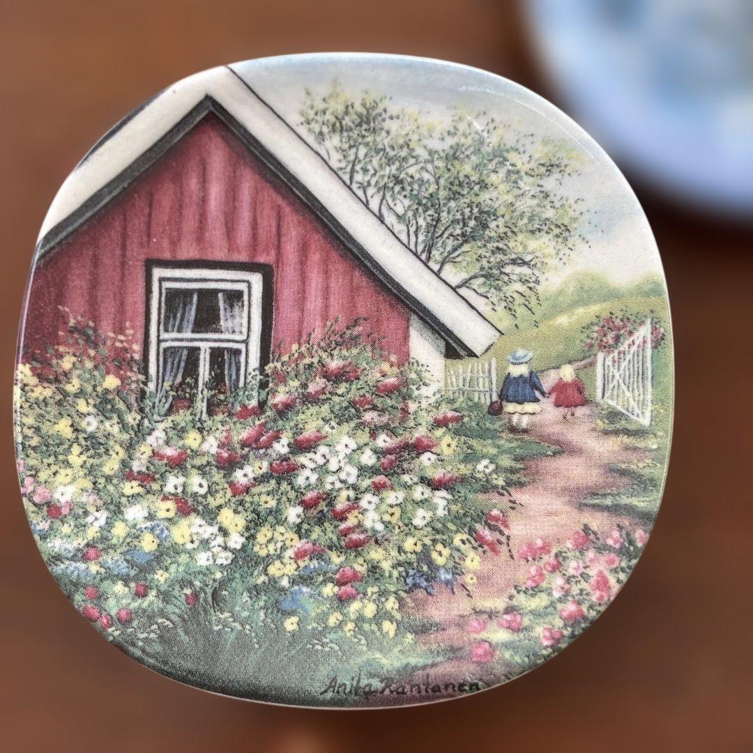 風景画の飾り皿3枚セット　アラビア