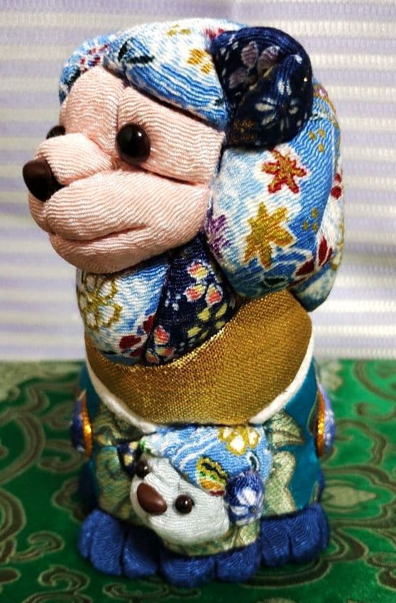 木目込み人形 シーサー家族(青)