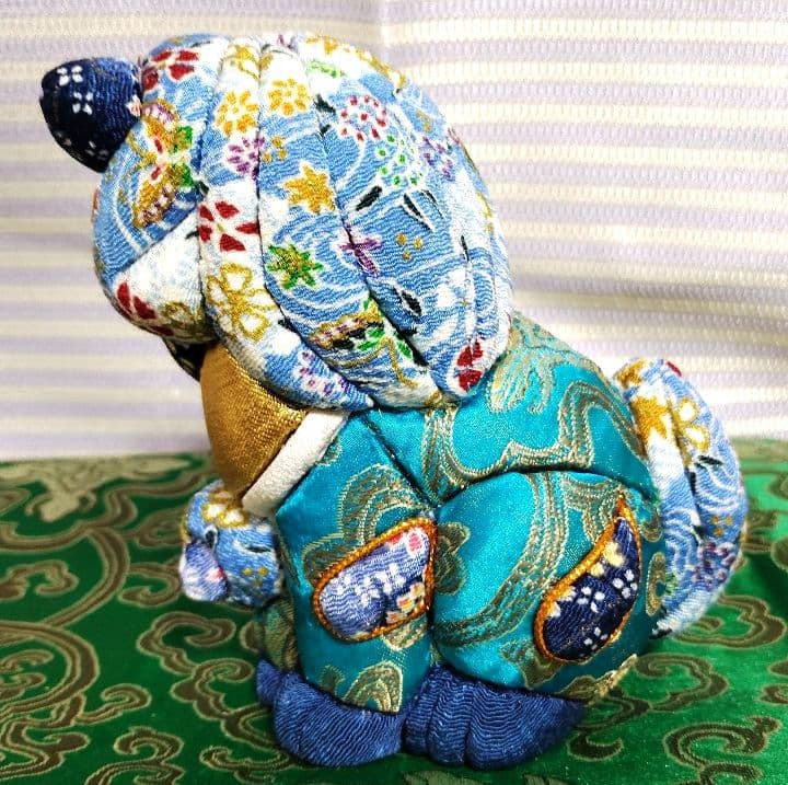 木目込み人形 シーサー家族(青)