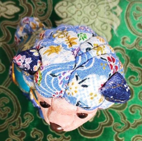 木目込み人形 シーサー家族(青)